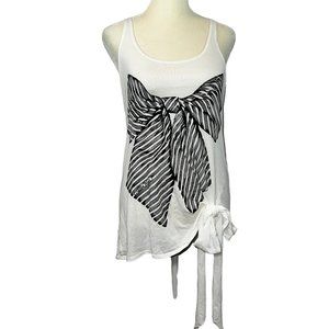 NWOT Lauren Moshi Beverly Hills White Bow with Tie Tank Top Size Small